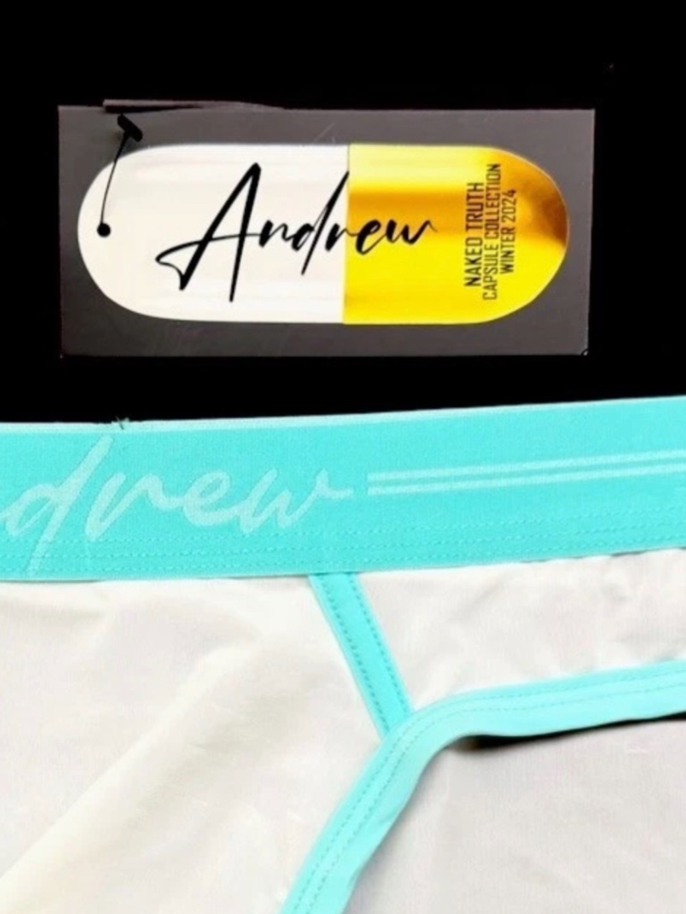 Andrew Christian Large White Aqua - NAKED TRUTH CAPSULE COLLECTION WINTER 2024 - Picture 4 of 4